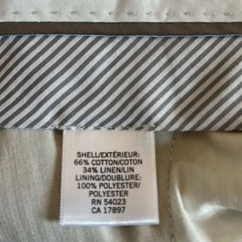 Banana Republic tan tailored slim fit pants Size 35 X 30 New